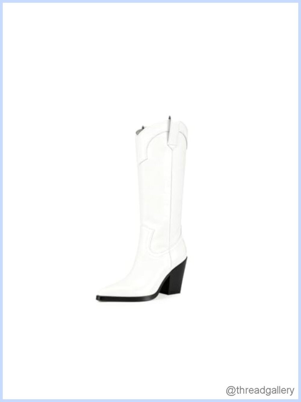 Western Knee High Cowgirl Boots Pointed Toe Chunky Heel Faux Leather Wide Calf